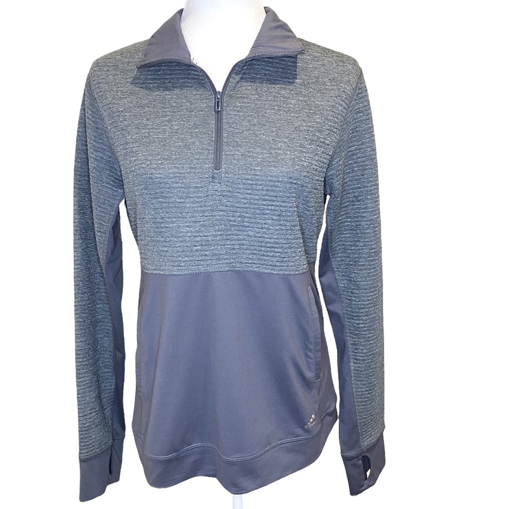 Adidas Women's Climalite Grey 1/4 Zip Long Sleeve Jacket Size Medium